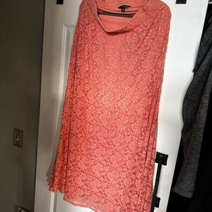 Torrid size 0 coral/pink lace dress. Crop top